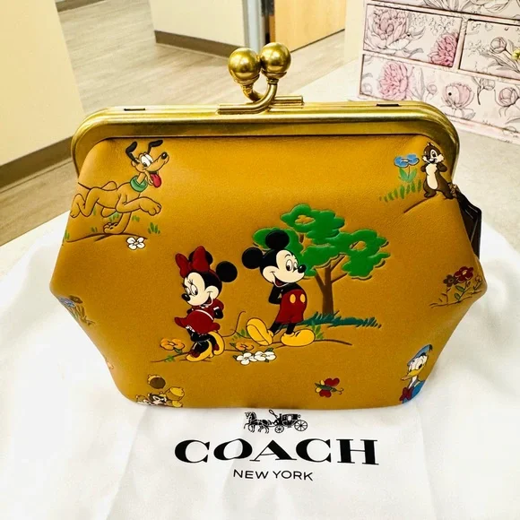 NWOT - Coach - Kisslock 14 - Mickey and Friends - Honey Brown - Picture 1 of 6